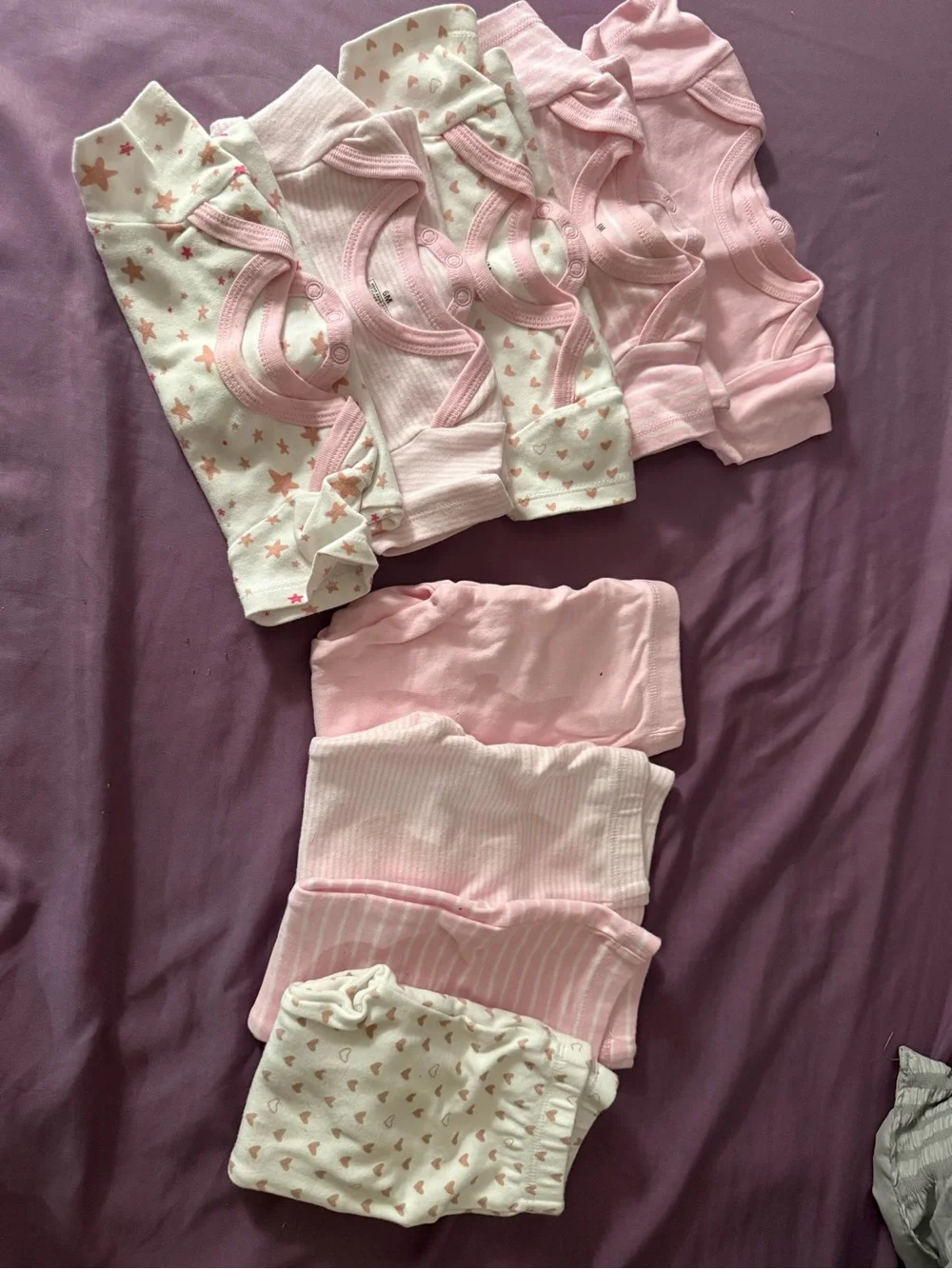 Pink Heart & Star Baby Pajama Set - Soft Cotton Sleepwear